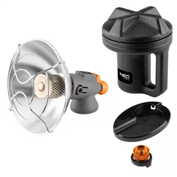NEO TOOLS 90-134 Portatiivne gaasiküttekeha piesosüütega, 1,7 kW, keraamiline plaat, butaani/propaani kassetile, must/punane