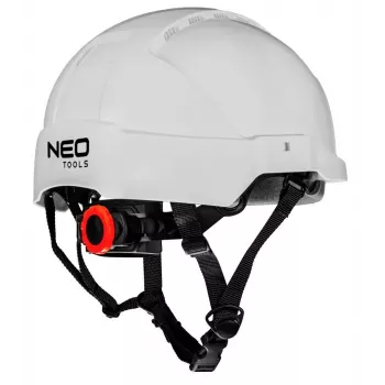 NEO TOOLS 97-211 Vented Industrial Safety Helmet with 6-Point Ratchet Suspension, EN 397, White