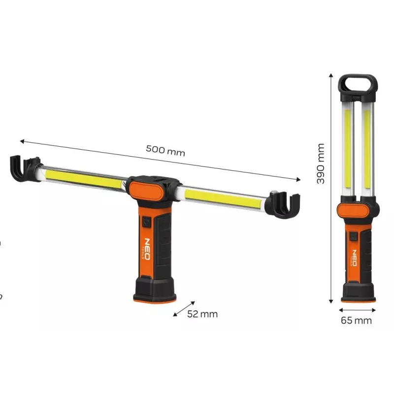 NEO TOOLS 99-066 Laetav COB LED töötuli magnetilise aluse ja pöördkonksuga, 300 lm