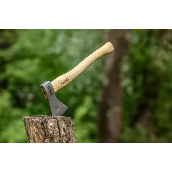 NEO TOOLS Bushcraft kirves tupes 400g | sepistatud kõrge süsinikusisaldusega teras, hikkoripuust käepide