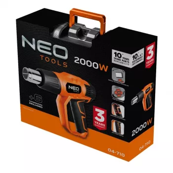 NEO TOOLS Soojapüstol 2000W LCD-ekraaniga, 50°C ja 70-600°C, 4 otsikut, kaabits, hoiukott