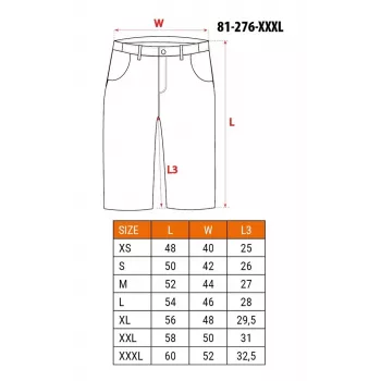 NEO TOOLS PREMIUM Men's Cotton Blend Shorts with Stretch, XXXL, Black