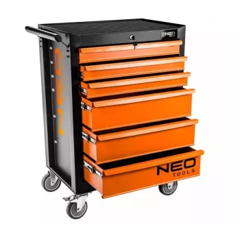 NEO Tools töökojakapp 6 sahtliga, 280 kg kogukoormus, lukustatav, kuullaagritega liugurid, ümberminekuvastane, 4 ratast, teras