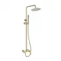 Nestos Brushed Gold Single-Lever Shower Set with Rain Shower Head and Hand Shower