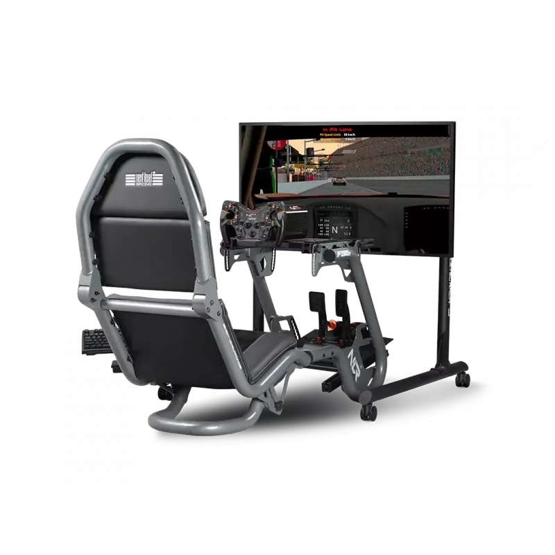 Next Level Racing põrandaalus - ümmarguse toruga vabaltseisev ühe monitori alus - kuni 65 tolli - kõrguse reguleerimine, kallutamine - maksimaalne kandevõime 50 kg - must