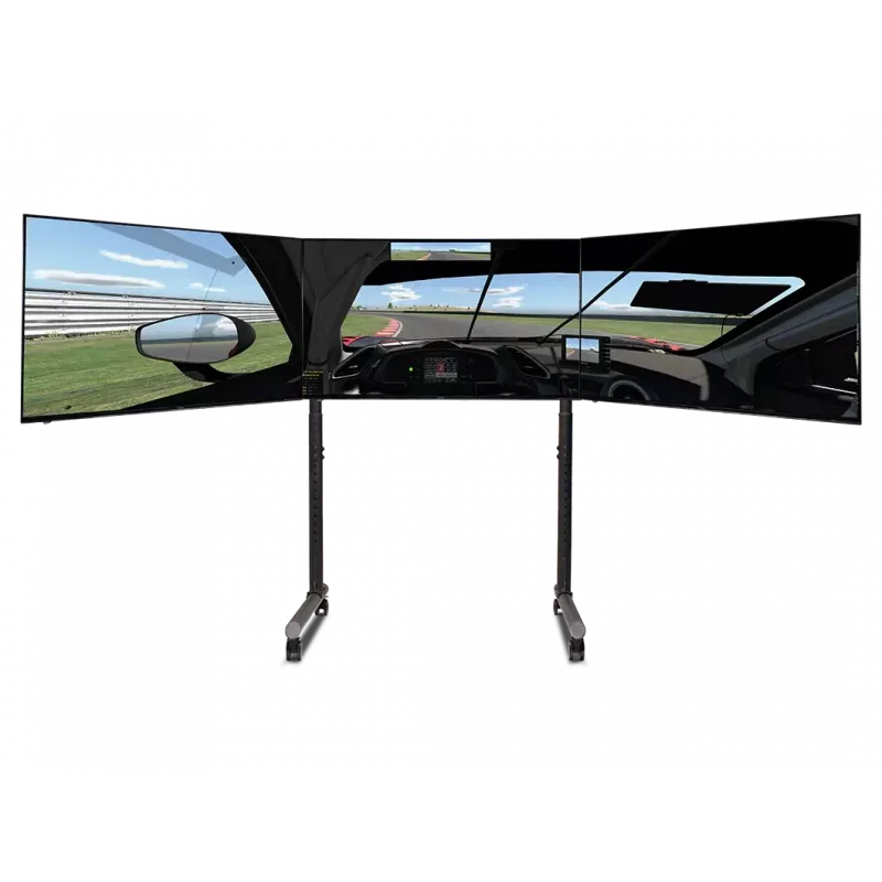Next Level Racing põrandaalus ümmarguse toruga vabaltseisev ühe monitori alus kuni 3x43 tolli kõrguse reguleerimise ja kallutamisega maksimaalne kandevõime 50 kg must
