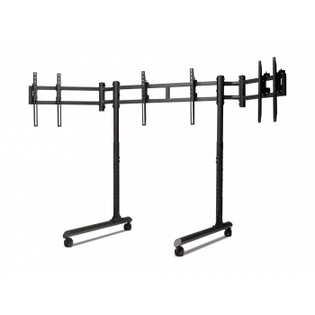 Next Level Racing põrandaalus ümmarguse toruga vabaltseisev ühe monitori alus kuni 3x43 tolli kõrguse reguleerimise ja kallutamisega maksimaalne kandevõime 50 kg must