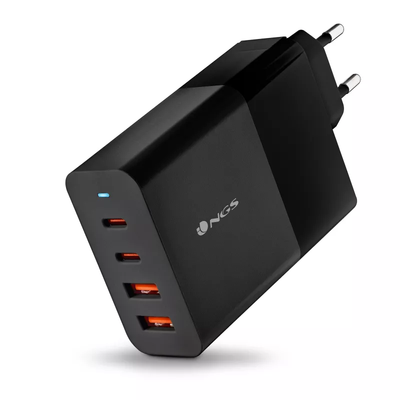 NGS BUD 100W GaN USB-C laadija 2x USB-C + 2x USB-A must