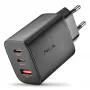 NGS ERA 65W USB-C GaN Laadija 2x USB-C + 1x USB-A Must