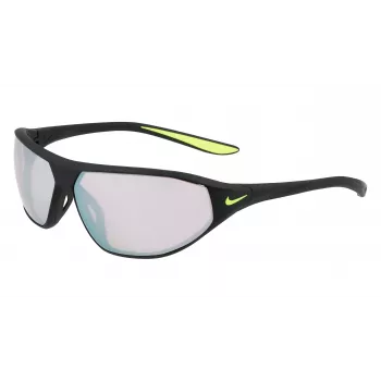 NIKE AEROSWIFTEDQ0 Unisex Sport Päikeseprillid - Matt Must, Hall Toon, 65 mm Lääts