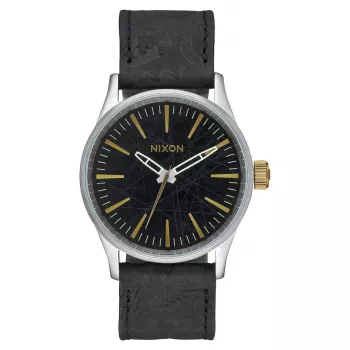 NIXON A377-2222-00 Meeste 38mm roostevabast terasest kell musta numbrilaua ja sadulpruuni nahkrihmaga