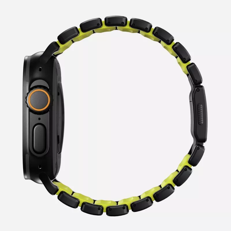NOMAD Stratos Band - Titaanist käevõru Apple Watch 49mm jaoks koos FKM-iga (Must titaan, Volt FKM)
