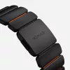 NOMAD Stratos Band - Titaanist käevõru Apple Watch 49mm jaoks FKM-iga (Must titaan, Ultra Orange FKM)
