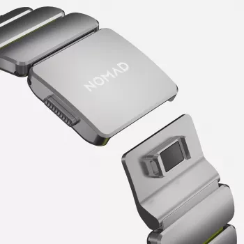 NOMAD Stratos Band - Titaanist käevõru Apple Watch 49mm jaoks FKM-iga (Natural Titanium, Volt FKM)