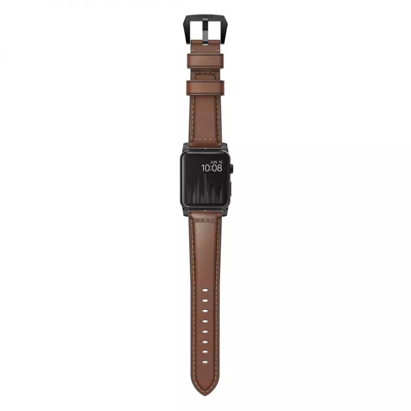 NOMAD Traditional Band - Horween Nahkrihm Apple Watch 46mm/49mm, Rustic Brown, Must Riistvara