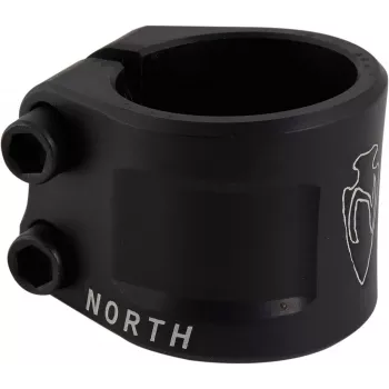 North Axe Double Clamp - Must, 31.8mm/34.9mm, CNC Alumiinium, Freestyle Tõukeratas