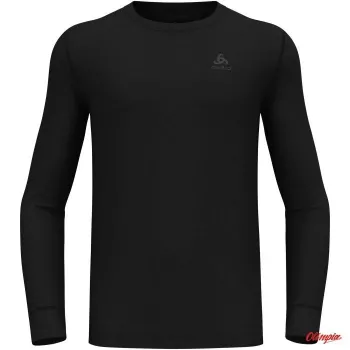 Odlo BL ümara kaelusega pikkade varrukatega Merino 200 meeste aluskiht T-särk, must, suurus L