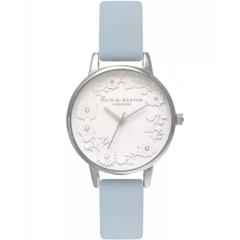 Olivia Burton Naiste Abstraktne Lillekell OB16AR03 30 mm Roosakuldne Roostevaba Teras Hall Nahk