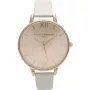 Olivia Burton Naiste Suure Sihtkella Kvartskell OB13BD11 - 38mm Roosakuld ja Hall Nahk