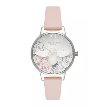 OLIVIA BURTON Naiste Celestial Kvartskell 30 mm Roosakuldne Roostevaba Teras Hall Nahk OB16GH09