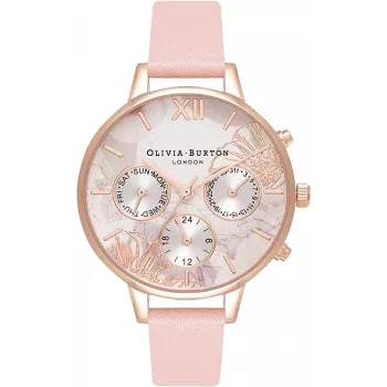 Olivia Burton naiste taevakell OB16CGS07 - 34mm roosakuldne ja hall nahk