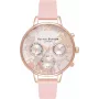 Olivia Burton naiste taevakell OB16CGS07 - 34mm roosakuldne ja hall nahk
