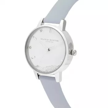 Olivia Burton Naiste Taevane Kell OB16SG07 - 30mm Roosakuldse Tooniga Roostevabast Terasest Korpuse ja Halli Nahkrihmaga