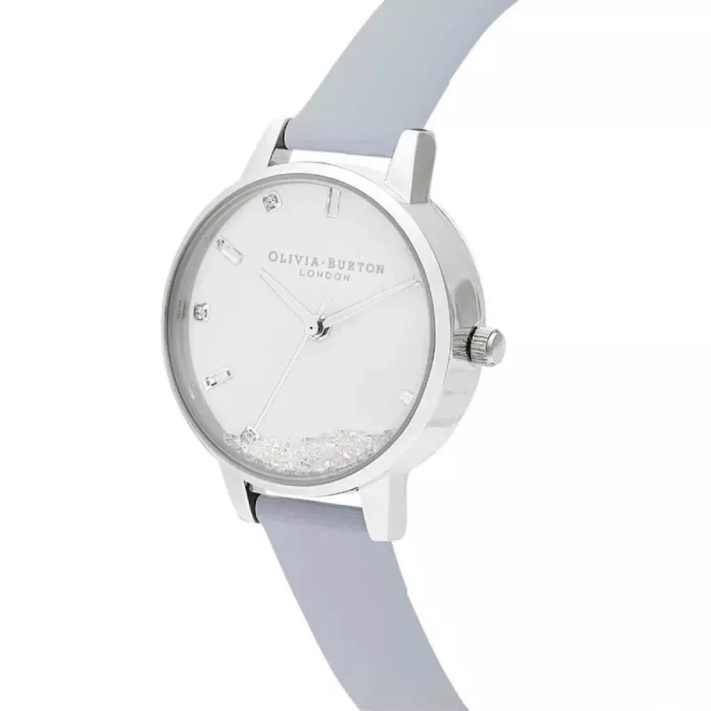 Olivia Burton Naiste Taevane Kell OB16SG07 - 30mm Roosakuldse Tooniga Roostevabast Terasest Korpuse ja Halli Nahkrihmaga