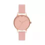 Olivia Burton Naiste Midi Dial Kell OB16MD77 - 30mm Roosakuldse PVD-kattega roostevabast terasest korpus, hall nahkrihm, hall sihverplaat