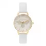Olivia Burton Naiste Kell OB16FB24 - 30mm Valge Lillemustriga Siht, Roosa Nahkrihm