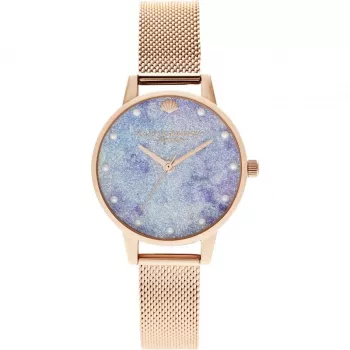 Olivia Burton naiste OB16US44 analoogkvartskell 30 mm hõbedane roostevaba teras