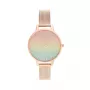 OLIVIA BURTON Naiste Rainbow Bee Kell OB16RB18 - 34mm roostevabast terasest korpus, hall nahkrihm, valge sihverplaadi ja vikerkaaremesilase motiiviga, kvartsliikumine