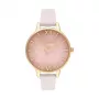 Olivia Burton Women's Sparkle Bee Watch OB16SP20 - 34mm Grey Sunray Dial, Grey Leather Strap