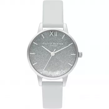 OLIVIA BURTON Naiste Sparkle Butterfly kell OB16US27 - 30mm roosakuldne korpus, hall nahkrihm