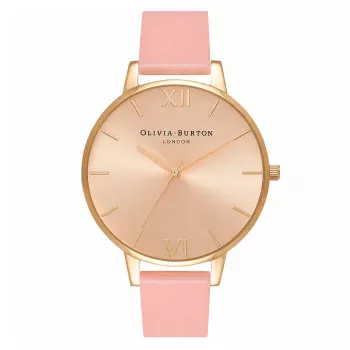 Olivia Burton naiste kell OB14BD31 38mm roosakuldse tooniga roostevabast terasest korpus, alasti nahast rihm