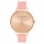 Olivia Burton naiste kell OB14BD31 38mm roosakuldse tooniga roostevabast terasest korpus, alasti nahast rihm