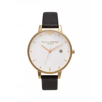 Olivia Burton naiste käekell OB16AM86 38mm roosakullatud roostevabast terasest korpusega, hall nahkrihm