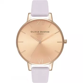 Olivia Burton naiste kell OB16BD110 38mm roosakuldne roostevabast terasest korpus hall nahkrihm