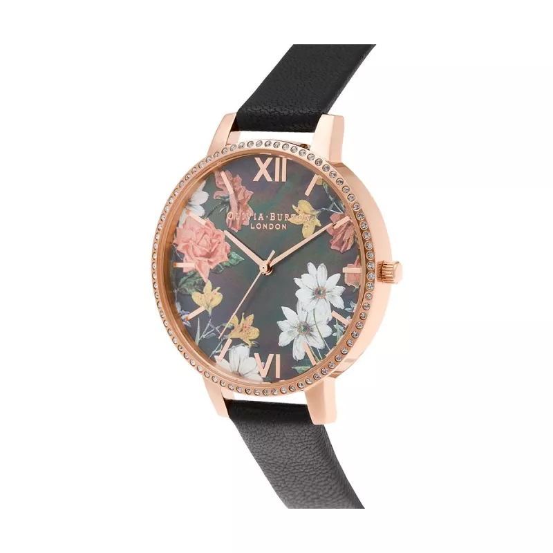OLIVIA BURTON Naiste Kell OB16BF31 38mm Roosakuldne Roostevaba Teras Hall Nahk