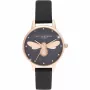 Olivia Burton naiste käekell OB16FB13 (30 mm) - roosakuldne toon, hall nahk, lilleline sihverplaat