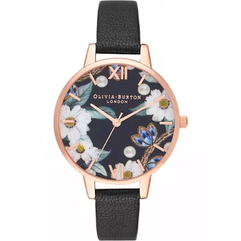 Olivia Burton naiste käekell OB16GSET24 34mm lillelise numbrilaua ja käevõruga