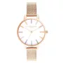 Olivia Burton naiste käekell OB16RB24 34mm hõbedane roostevaba teras valge sihverplaadiga vikerkaaremesilane hall nahk