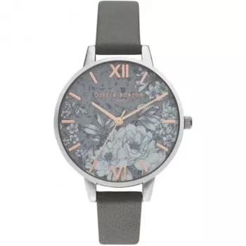 OLIVIA BURTON Naiste Kell OB16TZ05 34 mm Kvarts Analoog Roostevabast Terasest Korpuse Halli Sihtnumbriiga Minkhall Nahkrihm