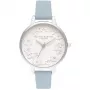 OLIVIA BURTON Women's Wishing Watch OB16AR04 - 34mm roostevabast terasest korpus, hall nahkrihm, valge/hõbedane sihverplaat taevase motiiviga