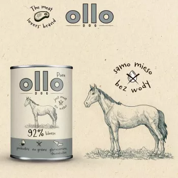 OLLO Pure Horse Mono märg koeratoit 850g