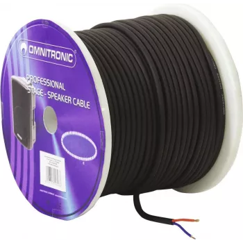 OMNITRONIC kõlarikaabel 2x1,5 mm² 50 m must kulumiskindel 3030011L