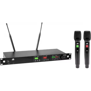 OMNITRONIC UHF-602 kahekanaliline UHF juhtmevaba mikrofonisüsteem 520-554 MHz 13063603