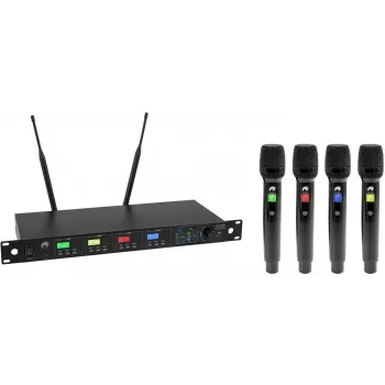 OMNITRONIC UHF-604 4-kanaliline UHF juhtmevaba mikrofonisüsteem 520-554 MHz 13063605