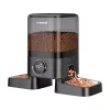 ONEISALL PF10 Double Intelligent Feed Dispenser 5L Automatic Pet Feeder with Wi-Fi, Stainless Steel Bowls, Voice Recorder, Battery Backup