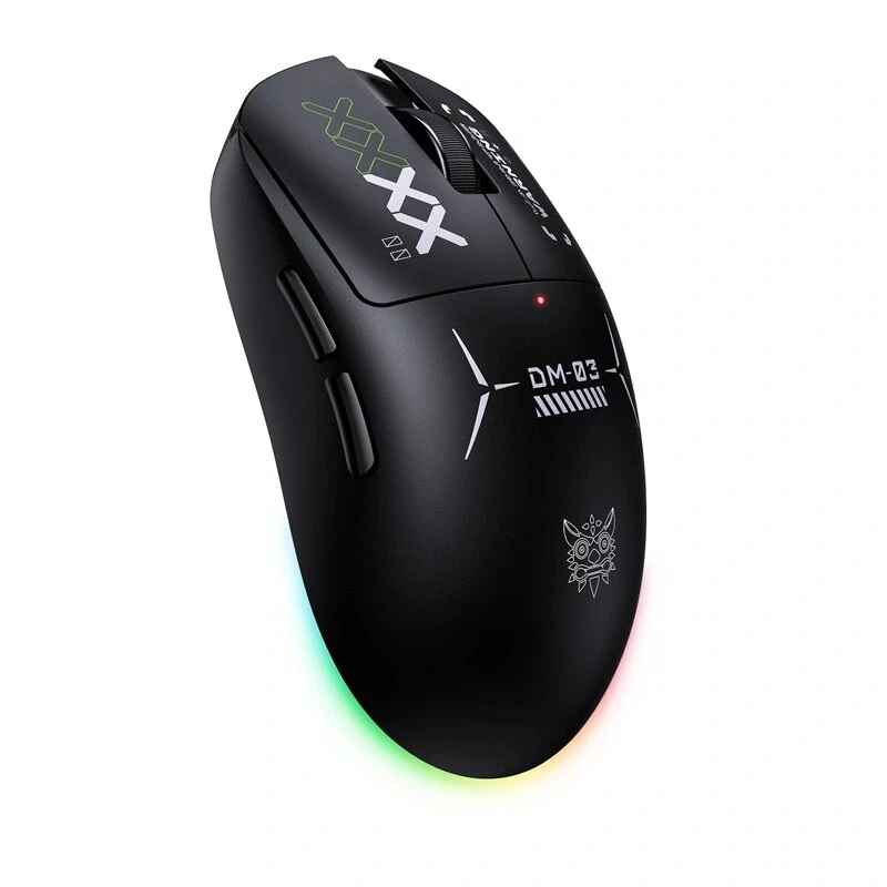 ONIKUMA DM03 RGB mängurihiir – juhtmega optiline 6400 DPI, 7 programmeeritavat nuppu, paremakäeline ergonoomiline disain, must